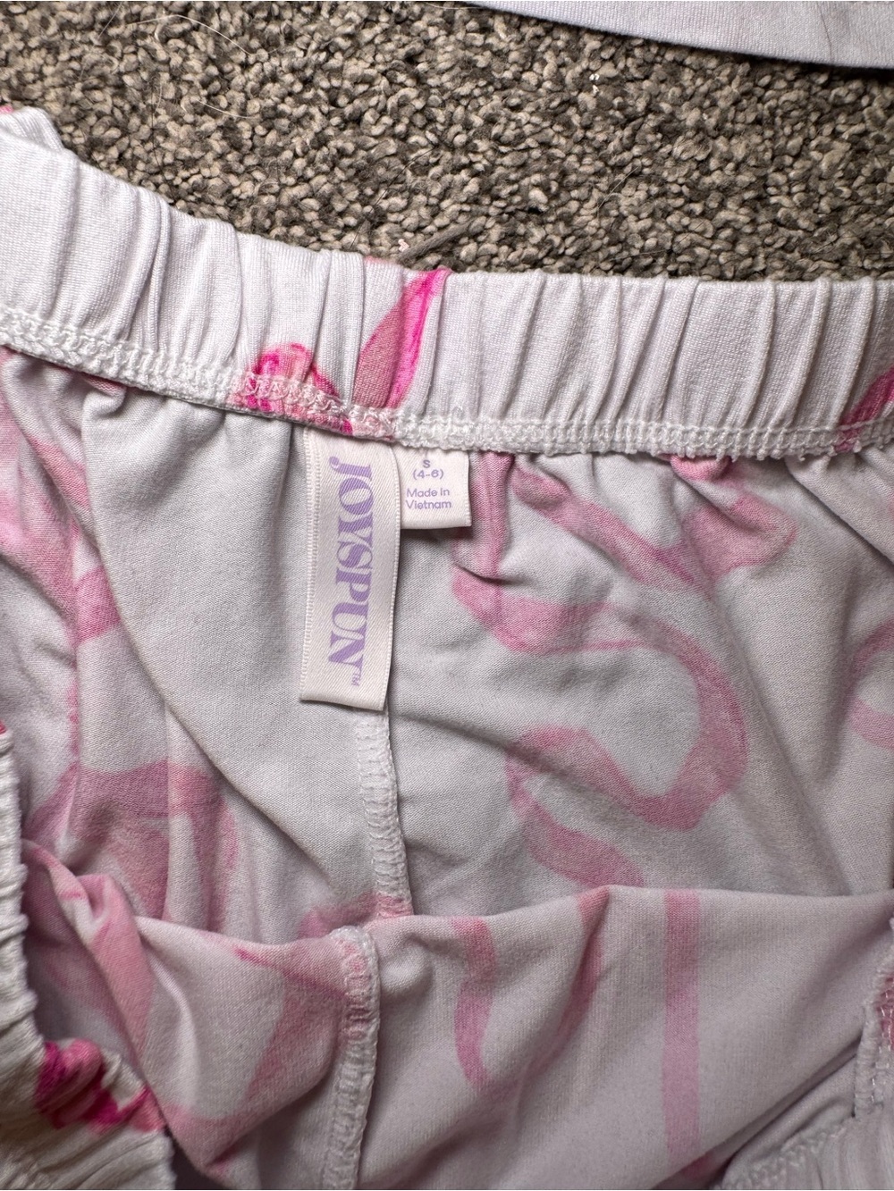 Women's Pink Ribbon-Print Short Pajama Set - Picture 6 of 8
